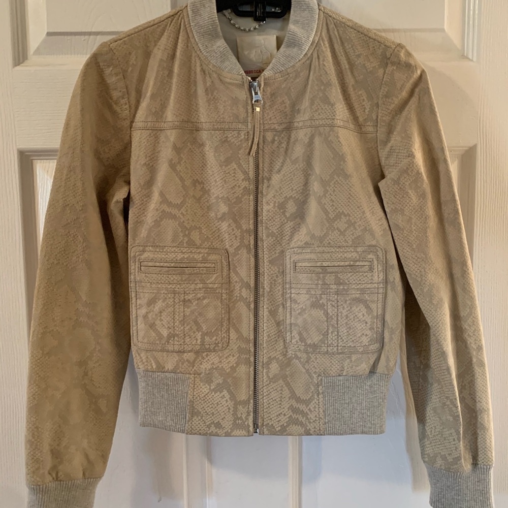 Rebecca Taylor Embossed Leather Jacket